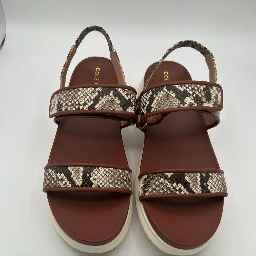 New Cole Haan Women's Zerogrand Merrit Sandal snake print size 10.5 B